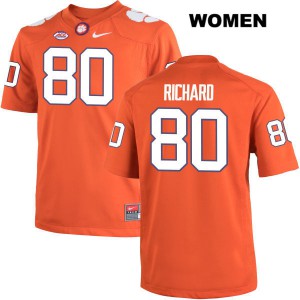 #80 Milan Richard Clemson Womens College Jersey Orange