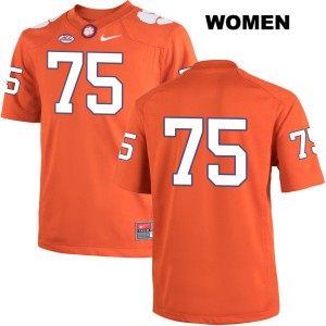 #75 Mitch Hyatt Clemson Tigers Womens No Name Embroidery Jersey Orange