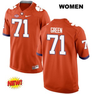 #71 Noah Green Clemson University Womens NCAA Jerseys Orange