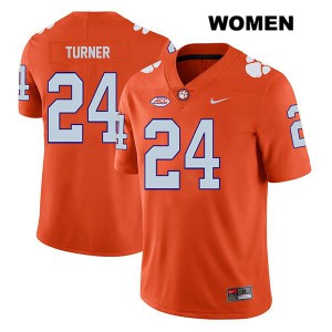 #24 Nolan Turner Clemson Tigers Womens Official Jersey Orange