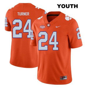 #24 Nolan Turner Clemson University Youth Football Jersey Orange