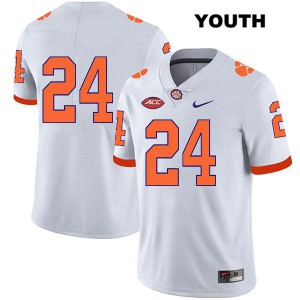 #24 Nolan Turner Clemson Youth No Name Stitched Jersey White