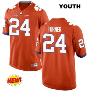 #24 Nolan Turner Clemson Tigers Youth Official Jersey Orange