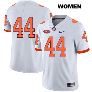 #44 Nyles Pinckney Clemson Tigers Womens No Name Embroidery Jersey White