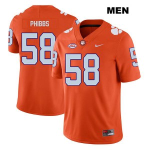 #58 Patrick Phibbs Clemson National Championship Mens Embroidery Jerseys Orange