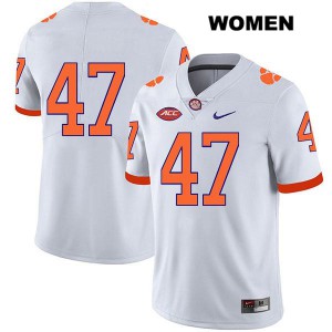 #47 Peter Cote Clemson Womens No Name Official Jersey White
