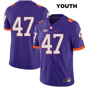 #47 Peter Cote Clemson National Championship Youth No Name Football Jerseys Purple