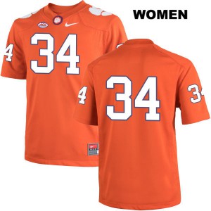 #34 Ray-Ray McCloud Clemson Tigers Womens No Name Official Jerseys Orange