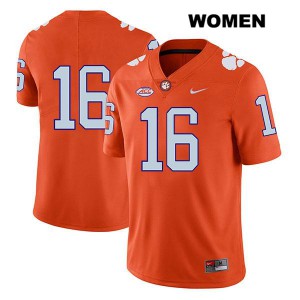 #16 Ray Thornton III Clemson University Womens No Name Embroidery Jersey Orange