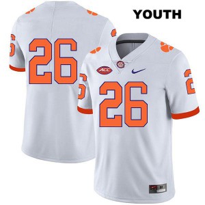 #26 Sheridan Jones Clemson Tigers Youth No Name Stitched Jersey White