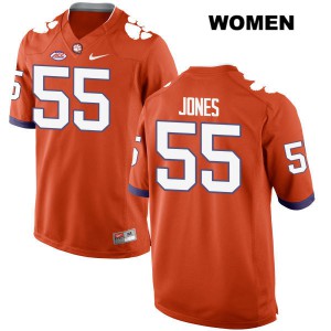 #55 Stan Jones Jr. Clemson Tigers Womens NCAA Jerseys Orange