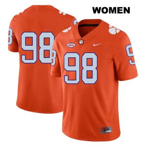 #98 Steven Sawicki Clemson Tigers Womens No Name NCAA Jerseys Orange