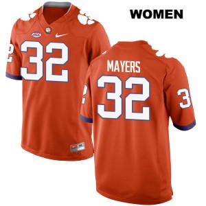 #32 Sylvester Mayers Clemson National Championship Womens Embroidery Jersey Orange