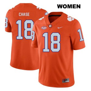 #18 T.J. Chase Clemson University Womens Embroidery Jerseys Orange