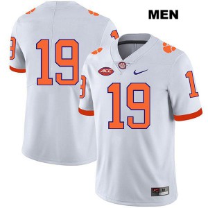 #19 Tanner Muse Clemson National Championship Mens No Name College Jerseys White