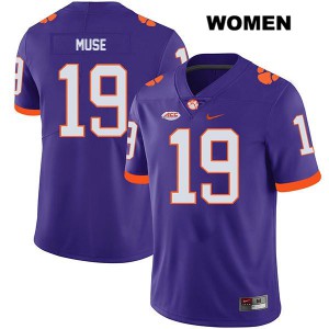 #19 Tanner Muse Clemson Womens Stitched Jersey Purple