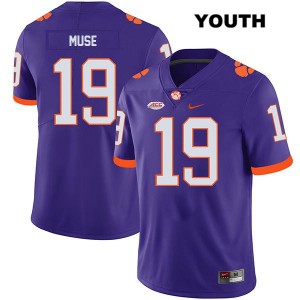 #19 Tanner Muse Clemson National Championship Youth NCAA Jersey Purple