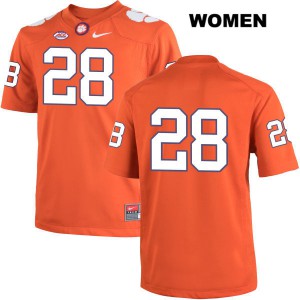 #28 Tavien Feaster Clemson Tigers Womens No Name College Jersey Orange