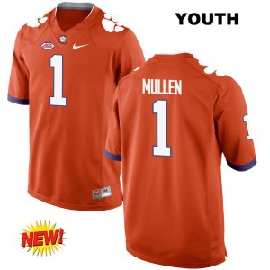 #1 Trayvon Mullen Clemson Tigers Youth Stitch Jerseys Orange