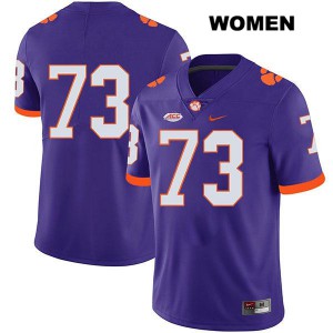 #73 Tremayne Anchrum Clemson Tigers Womens No Name Player Jersey Purple