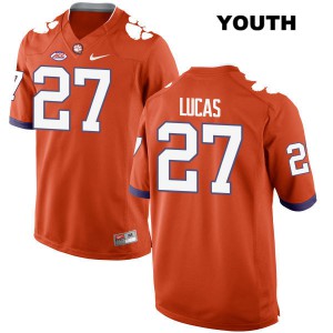 #27 Ty Lucas Clemson National Championship Youth Stitch Jersey Orange