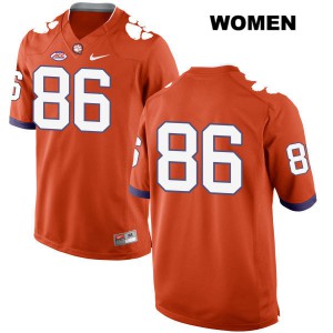 #86 Tyler Brown Clemson Tigers Womens No Name Stitch Jersey Orange