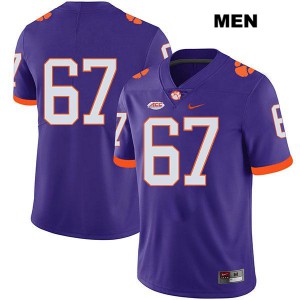 #67 Will Edwards Clemson Tigers Mens No Name Football Jersey Purple