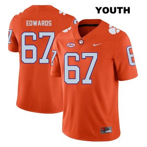 #67 Will Edwards Clemson National Championship Youth College Jersey Orange