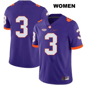 #3 Xavier Thomas Clemson National Championship Womens No Name Official Jersey Purple