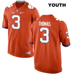 #3 Xavier Thomas Clemson University Youth Stitched Jerseys Orange