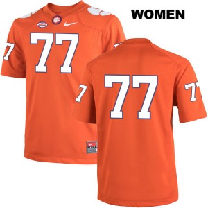 #77 Zach Giella Clemson Tigers Womens No Name Official Jersey Orange