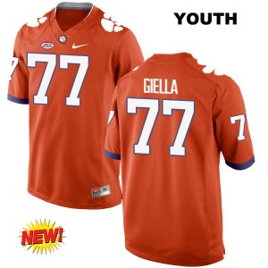 #77 Zach Giella Clemson National Championship Youth Stitched Jerseys Orange