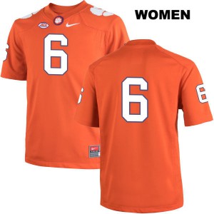 #6 Zerrick Cooper Clemson Womens No Name NCAA Jersey Orange